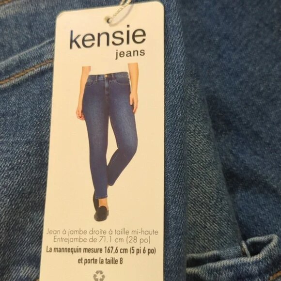 NEW Kensie Jeans Mid Rise Straight Leg Jeans | Blue - Picture 2 of 4